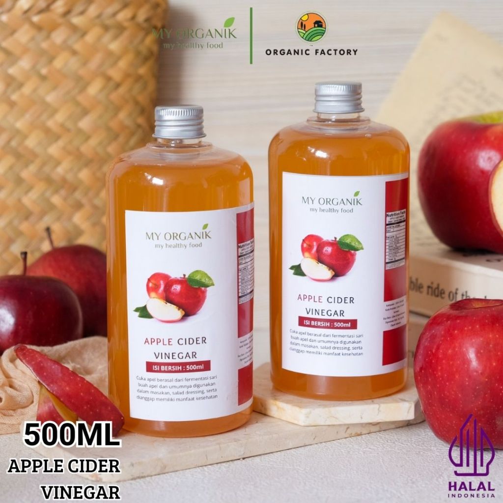 

My Organik Paket Lebih Banyak 1 Liter Cuka Apel Dapat 2 Apple Cider Vinegar With Mother Original 500 ml