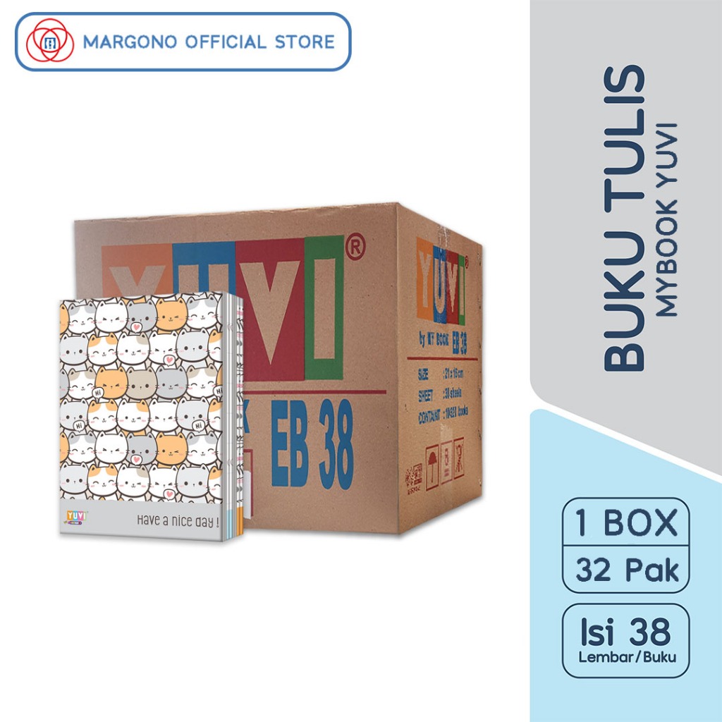 

[1 BOX] My Book Yuvi Buku Tulis Cute 38 Lembar - 32 pak
