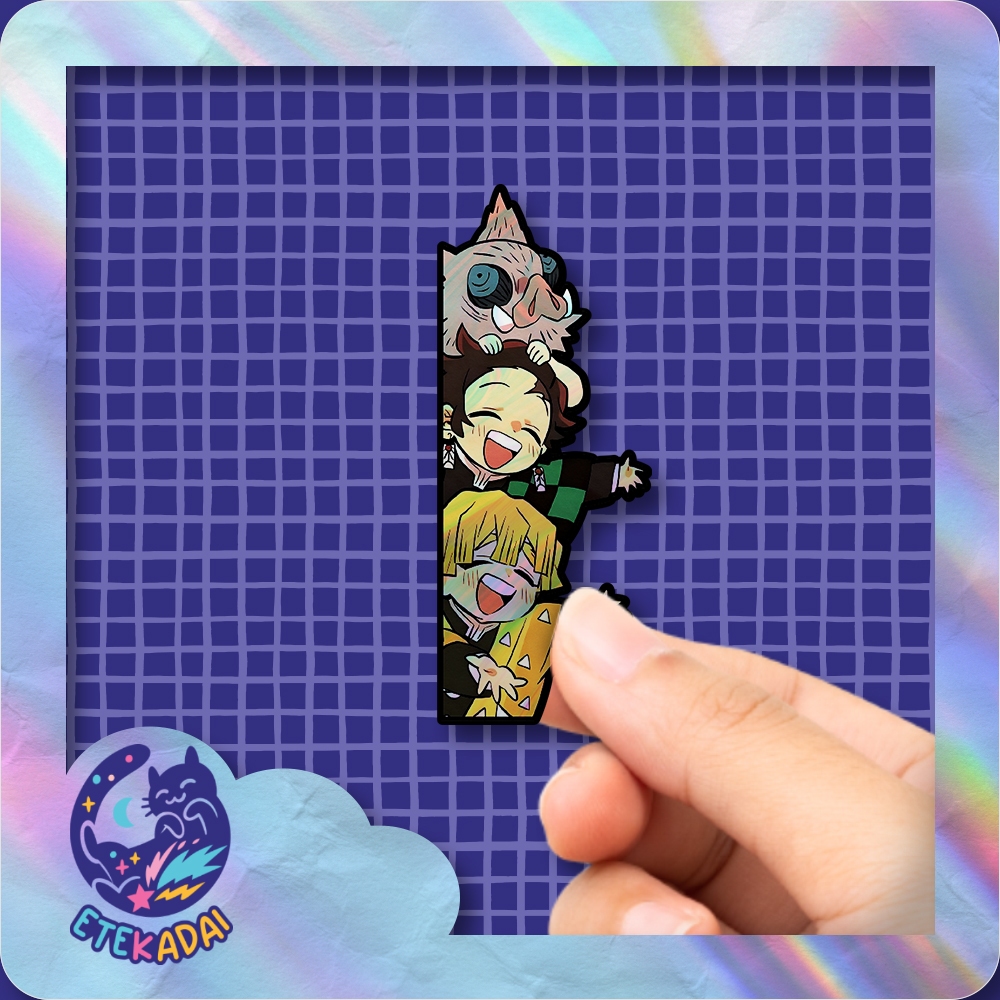 

Stiker Hologram Anime Demon Slayer Cute V2