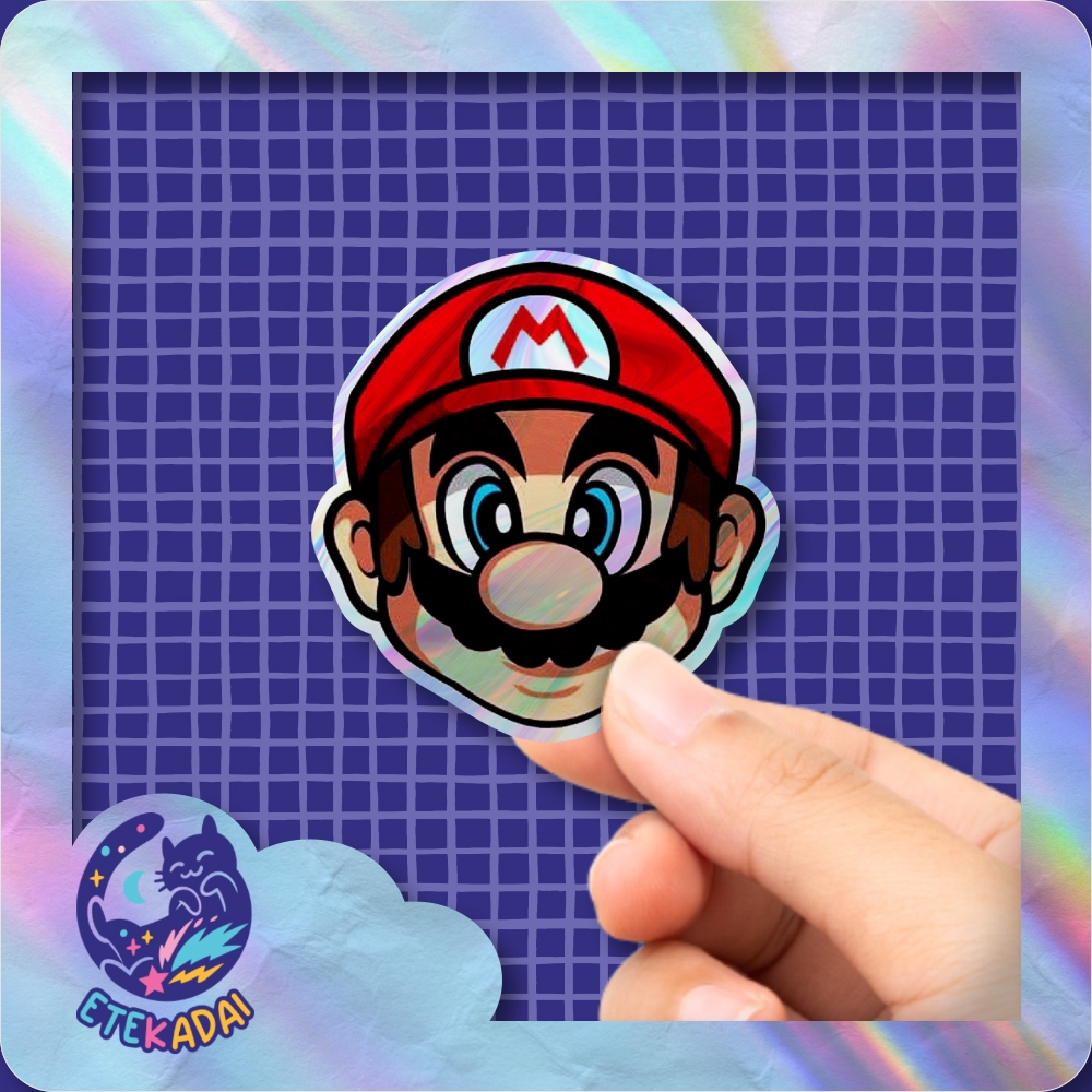 

Stiker Hologram Game Super Mario Head
