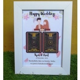 FRAME GIFT MINIGOLD - Versi Wedding Gift - Bingkai Foto - Free Design - *Tanpa Emas Minigoldnya*