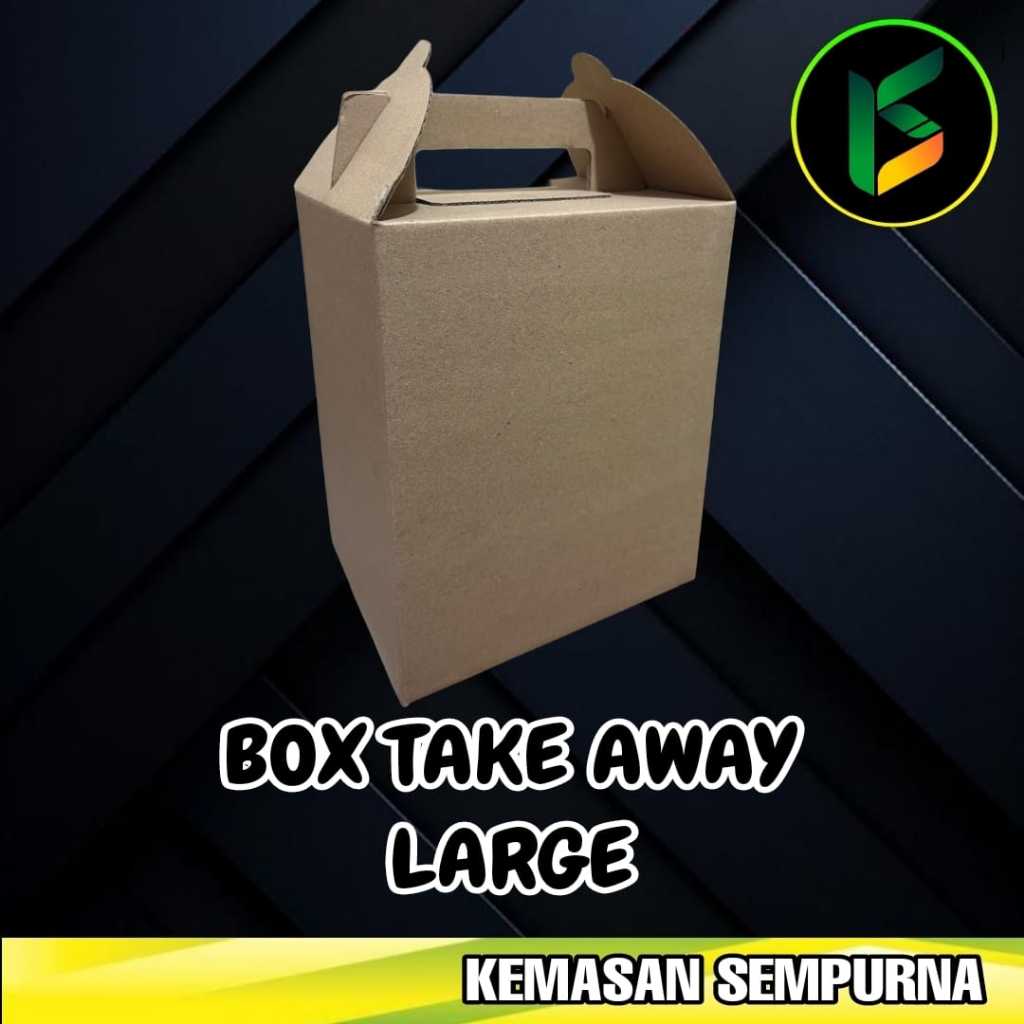 

Box Take Away Eflute Box Jinjing Carry Pack Handle Box E-Flute 18x14x22 Cm