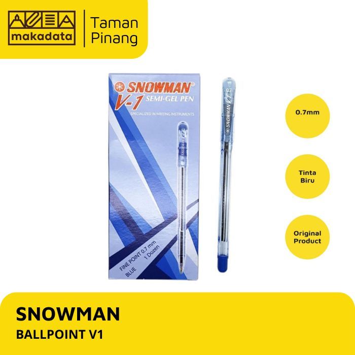 

PULPEN / BALLPOINT SNOWMAN V-1 0.7MM (1 PACK)