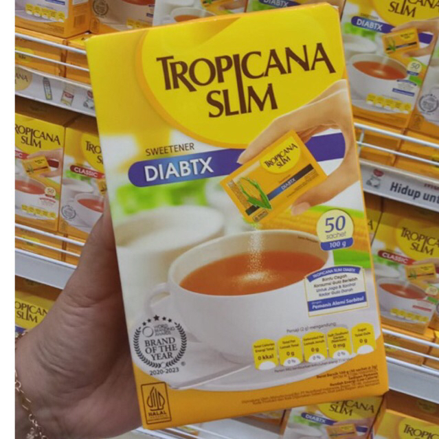 

tropicana slim diabtx 50 sachet - pemanis alami untuk diabetesi dan diet