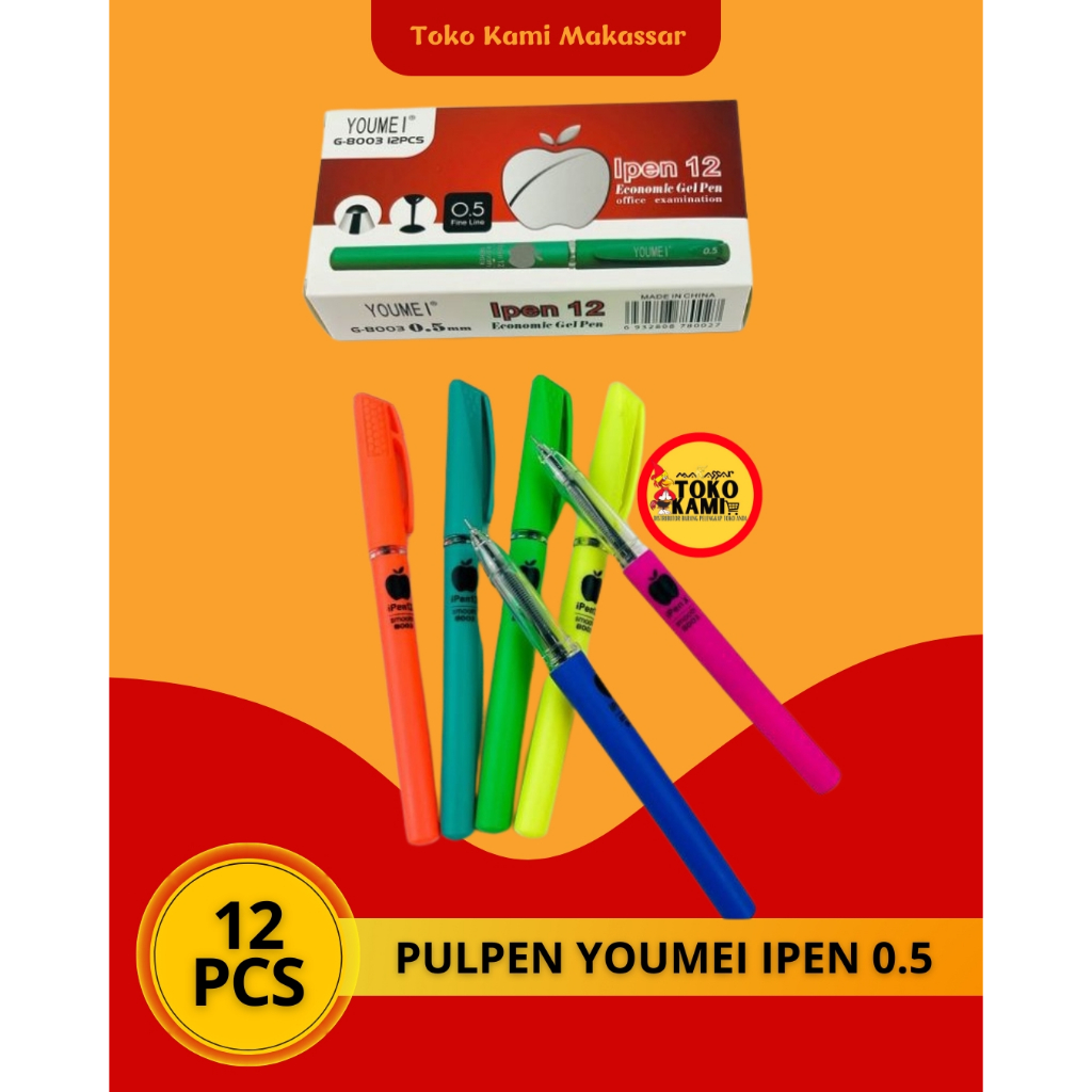 

Pulpen Gel Apel / Pen Ipen Murah / Bolpen Apple 0.5mm (12pcs)