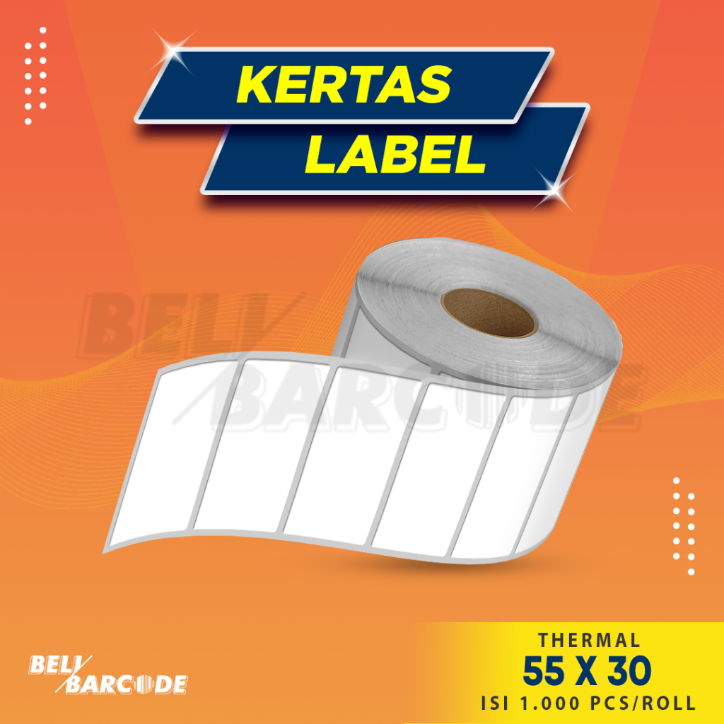 

Codeshop Kertas Label Thermal 55 x 30 mm 1 Line Stiker Printer Barcode Isi 1000 Pcs