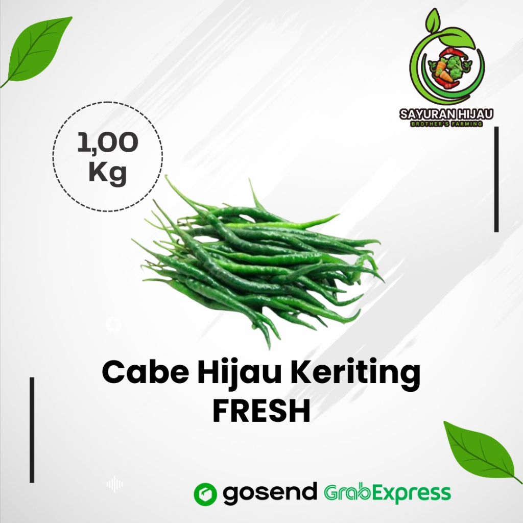 

Cabe Hijau Keriting Super Fresh Berkualitas 1Kg