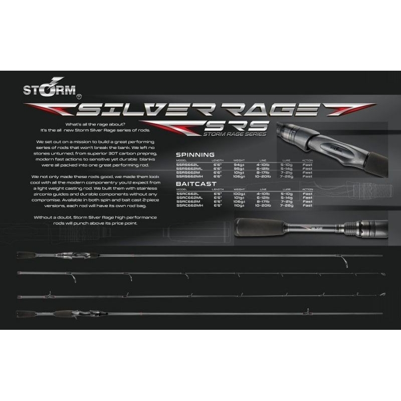 Rod Joran BC Baitcasting Storm Silver Rage