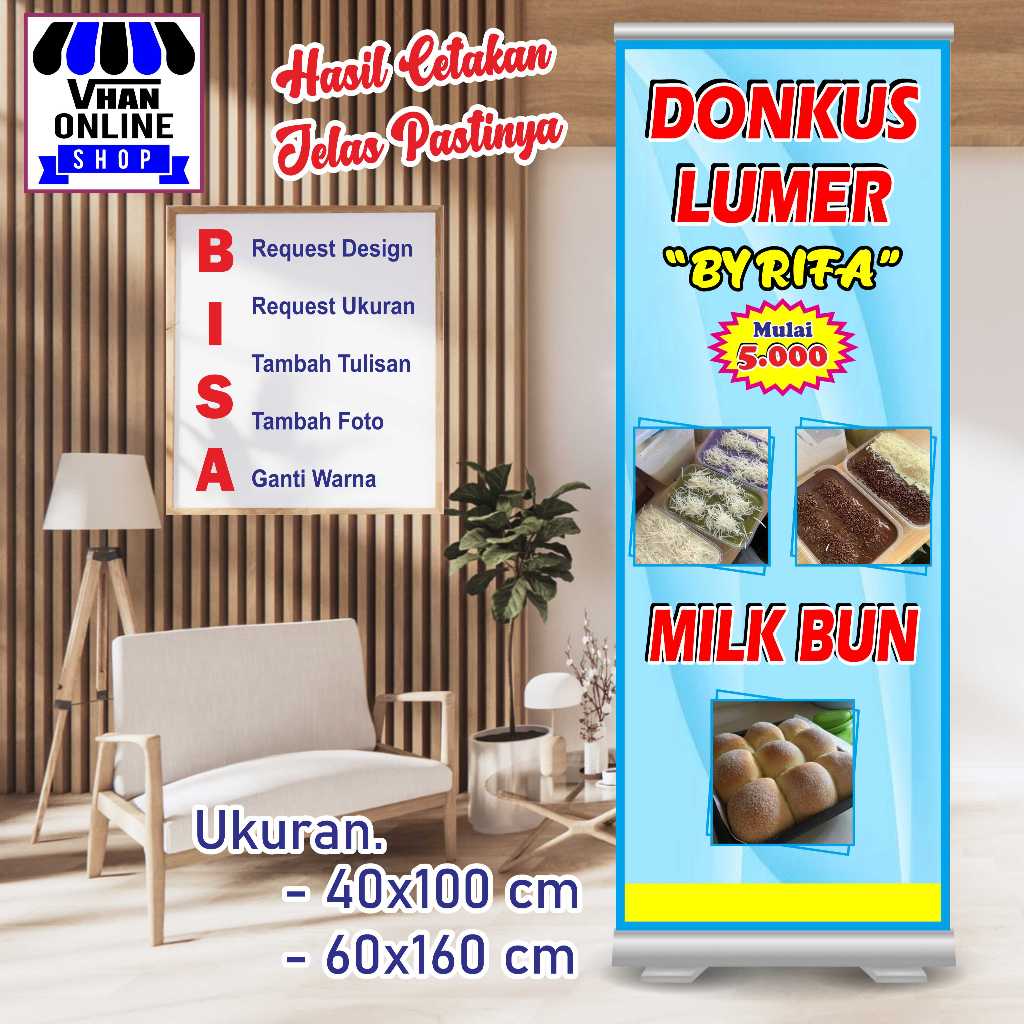 Cetak Spanduk Banner MMT Donkus Lumer Bagus Keren