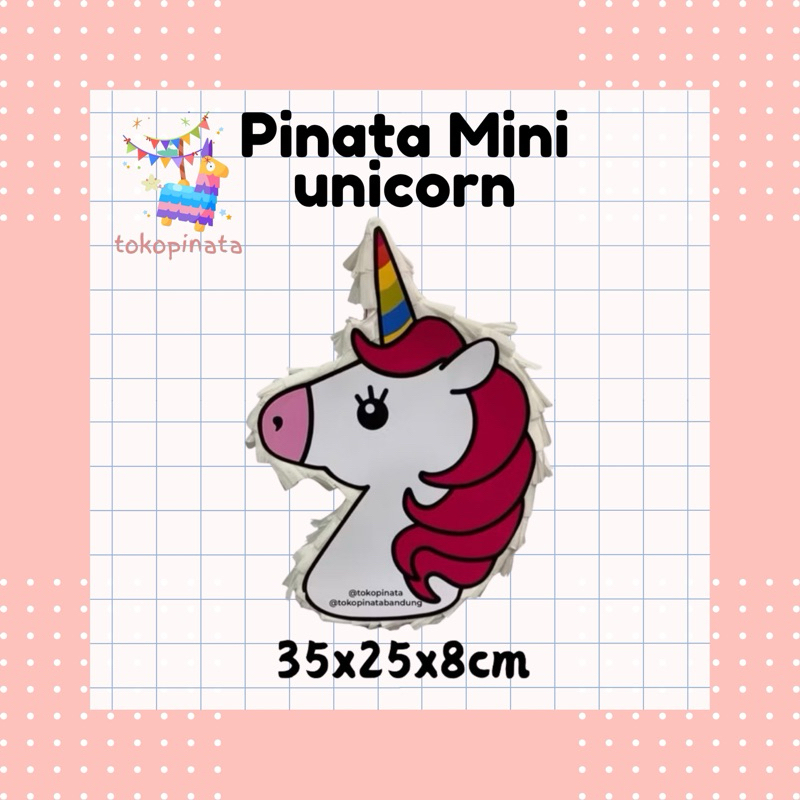 Pinata Tarik Mini Unicorn / Pinata Mini Unicorn / Pinata Mini Karakter / Pinata Goodiebag / Pinata H