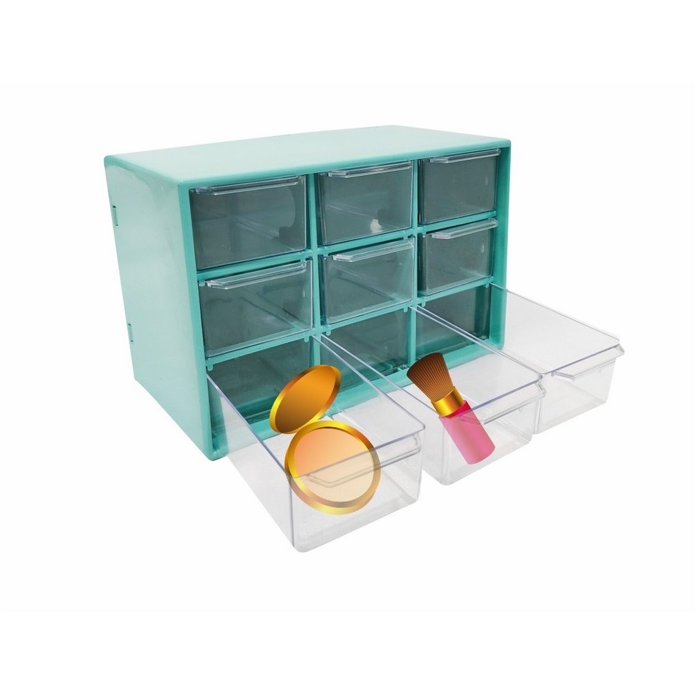 Kotak Serba Guna 9 Sekat / Rak Mini 9 Sekat / Kotak Penyimpanan / Kotak Laci Perhiasan Mini Serbagun