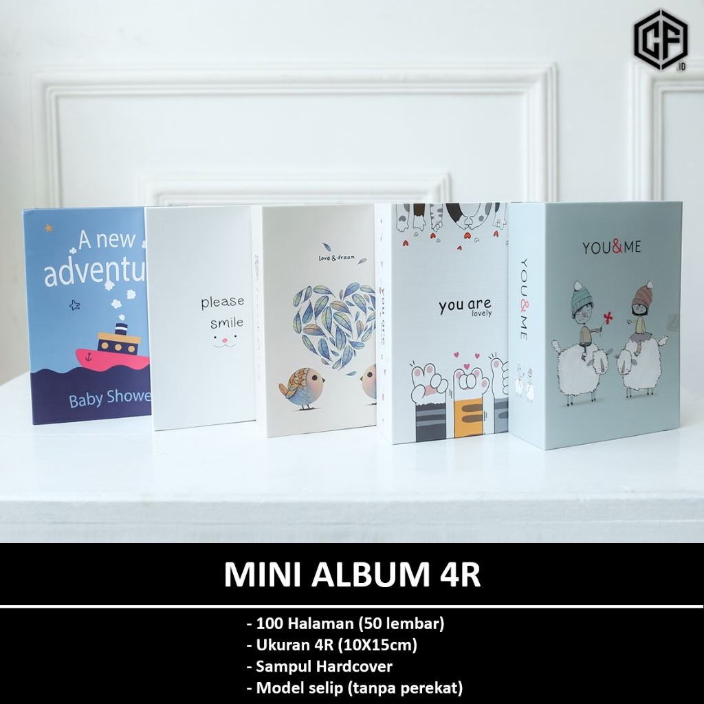 Album Foto/Mini Album/Album Ukuran 4R/Album Foto Selip/100 Lembar/50 Foto