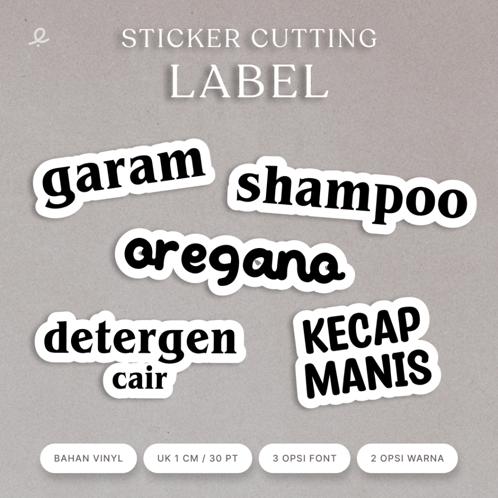 

Sticker vinyl cutting label | bumbu dapur, bumbu itali, saos, sabun, pembersih