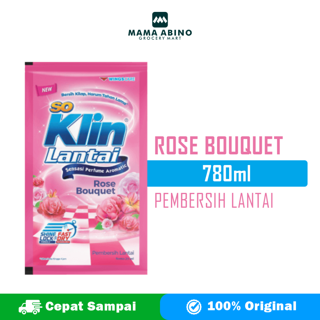 Pembersih Lantai So Klin Lantai Rose Bouquet 780ml SoKlin Lantai