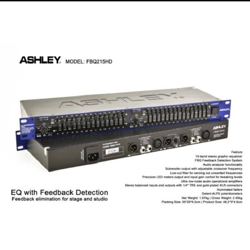 Equalizer Ashley FBQ 215 HD original with feedback detection