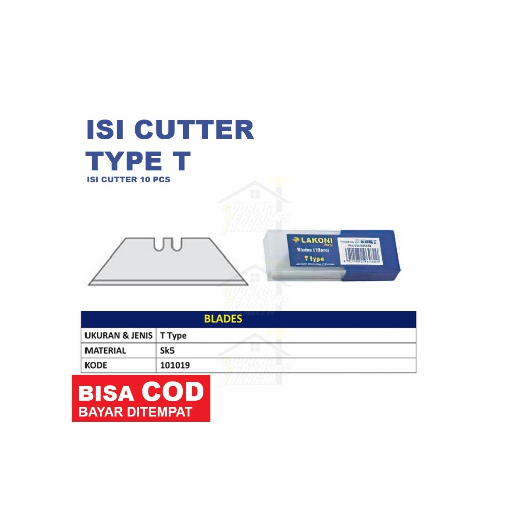 

Mata Pisau Cutter Tipe T 101019 T Type Blade LAKONI PRO / ISI KATER LAKONI