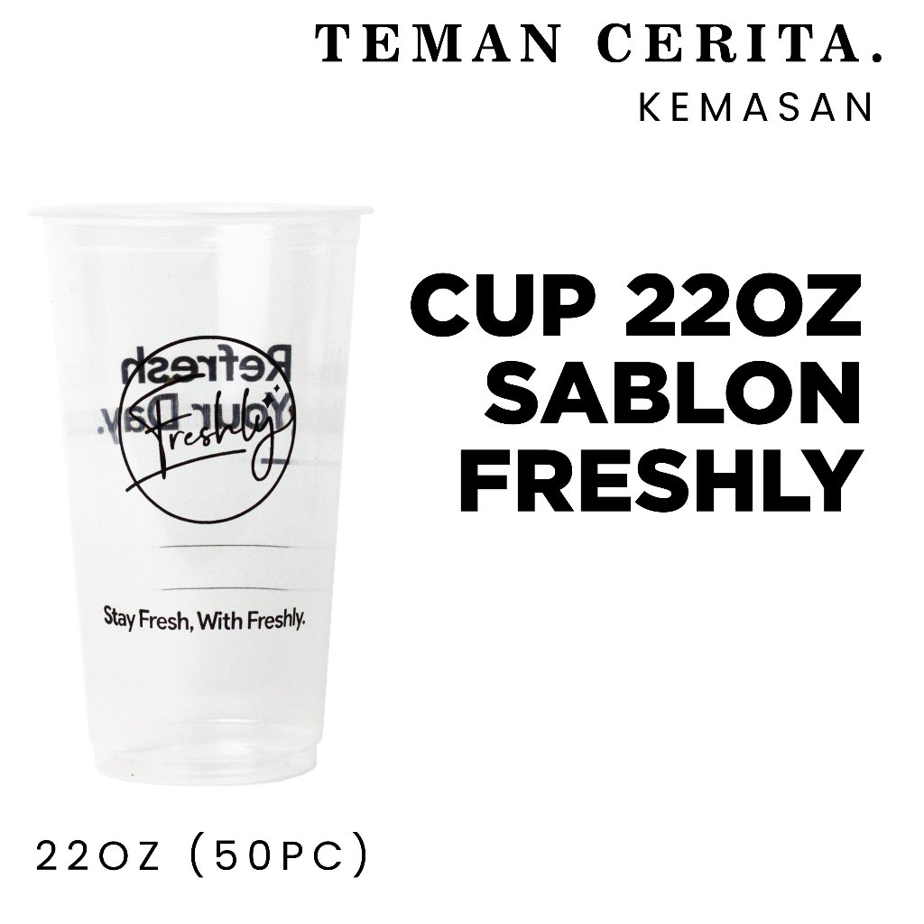 Cup 22oz Slim Sablon Freshly