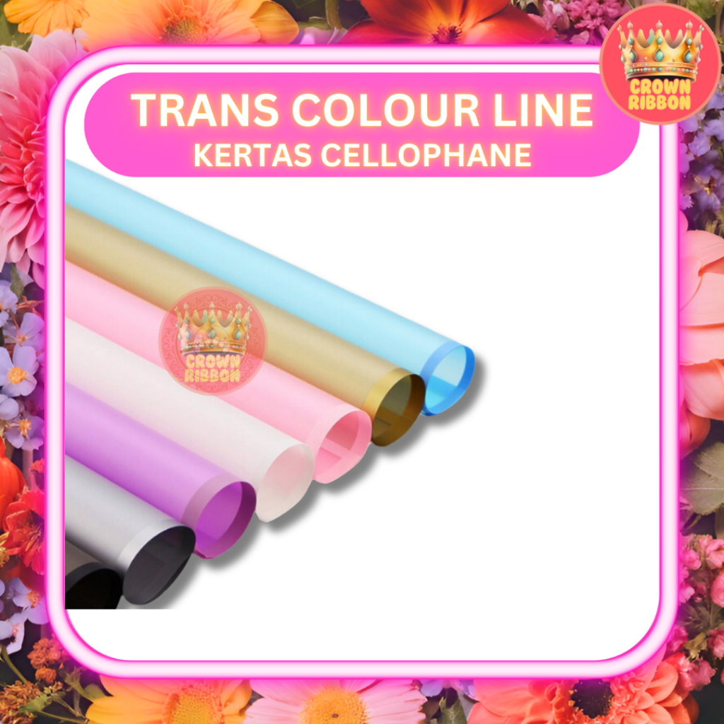 

(20 LEMBAR) Kertas Cellophane Buket Bunga - TRANSPARAN COLOUR LINE - Flower Wrapping Paper