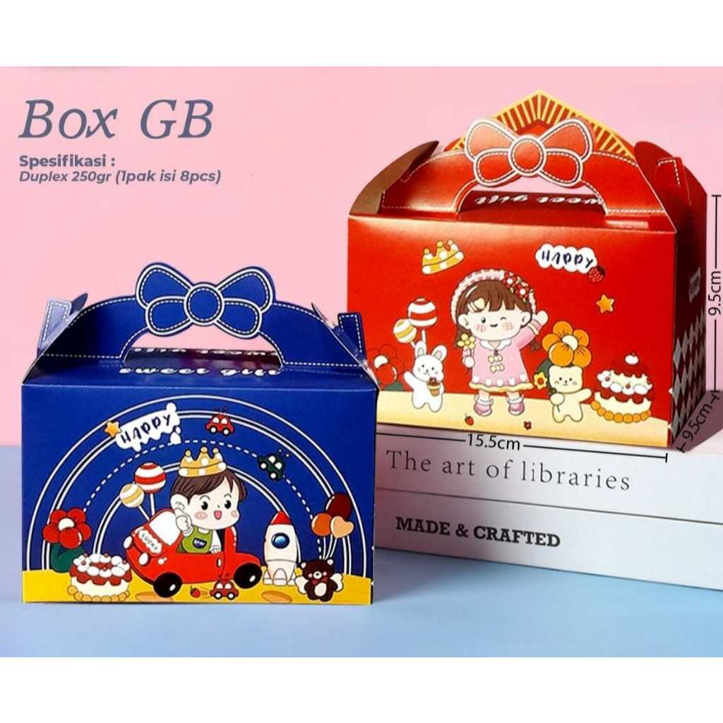 

Box GB 04| 05| Box Souvenir Ulang Tahun| Kotak Snack (1 Pak 8 Pcs)