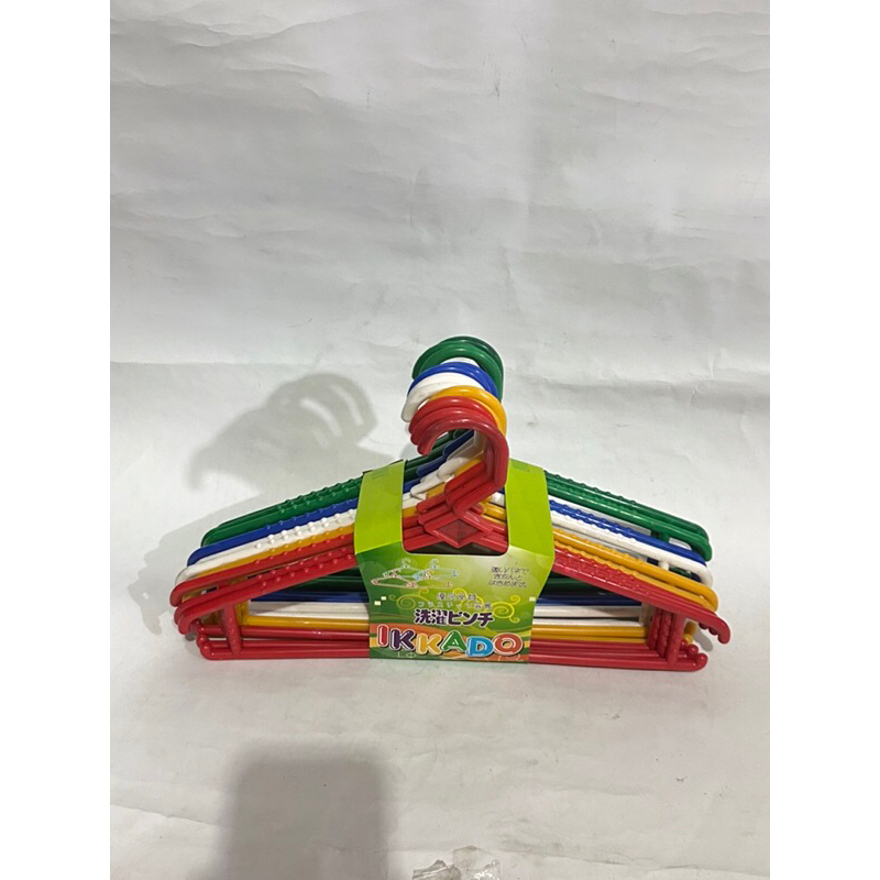 Gantungan baju plastik (12 pcs) hanger baju dewasa gantungan plastik