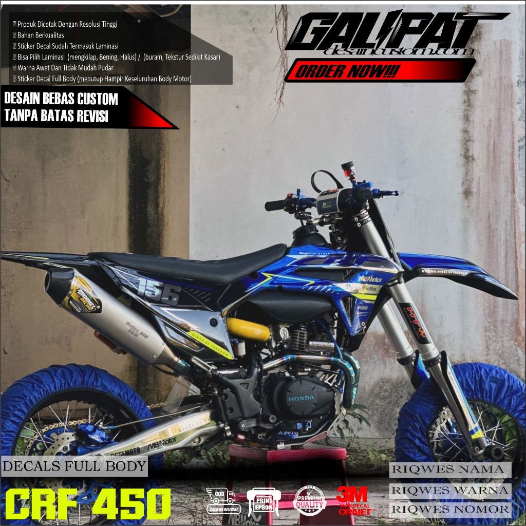 0693 DECALS CRF 450 BAHN CROME/DECALS FULL BODY CRF450/DECAL BEBAS RIQWES