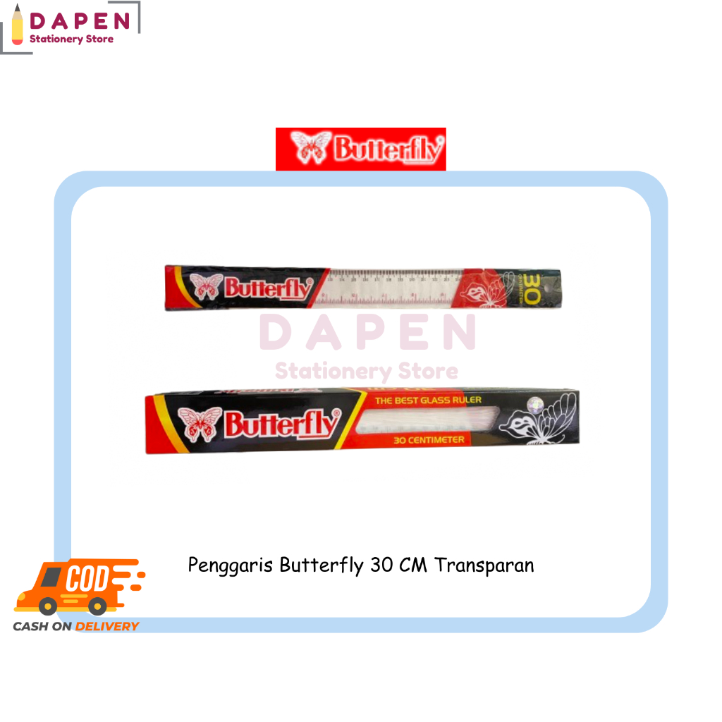 

Penggaris BUTTERFLY 30 cm Transparan