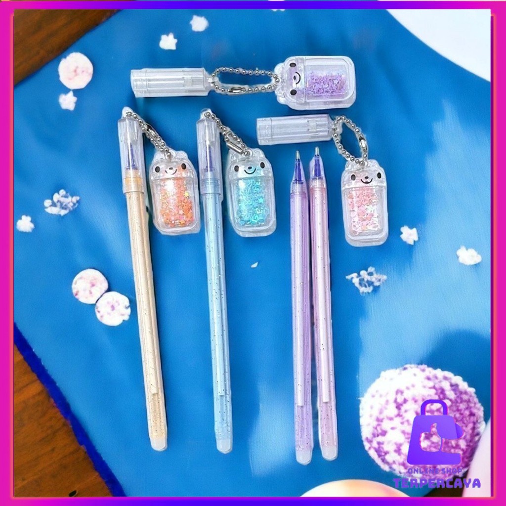

OST Pulpen Gantungan Beruang Inpods Glitter Lucu Imut Pena Gel Karakter Bear Pen Dapat Dihapus Pulpen Gel Karakter 0.5mm Perlengkapan Sekolah Erasable Gel Pen