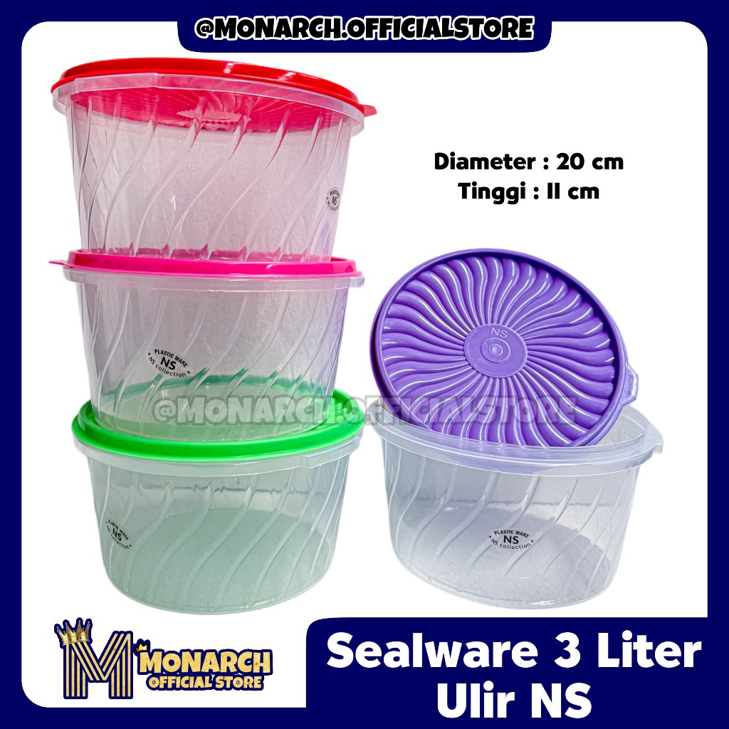 SEALWARE PLASTIK 3 LITER TEBAL TOPLES KUE KERING BASAH MAKANAN LEBARAN NATAL TOPLES KERUPUK PEYEK KE