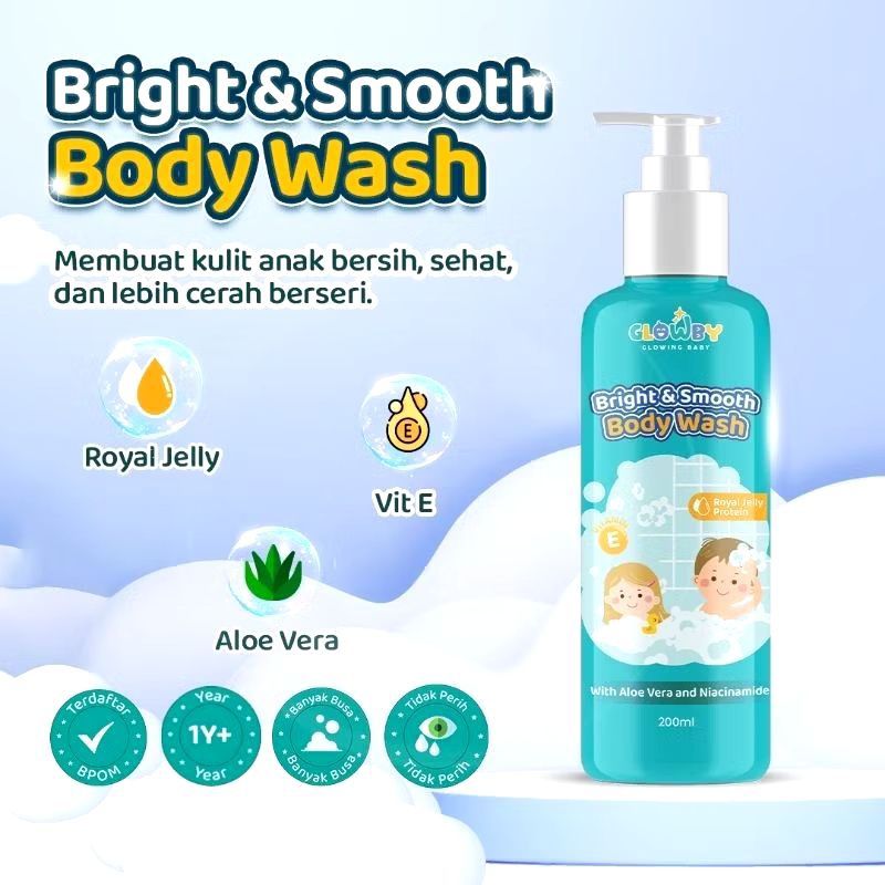 GLOWBY Bright & Smooth Body Wash - sabun pencerah kulit anak - sabun mandi anak