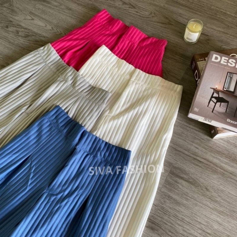 cozy pants - kulot knit premium loose pants wanita kekinian model terbaru