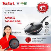 Tefal Cook & Clean Wokpan 28 cm + Lid TLCCWPB2257295-A