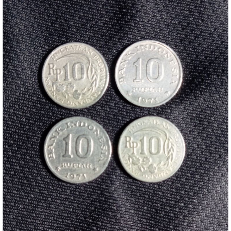 koin 10rupiah kancing tahun 1971 bersih
