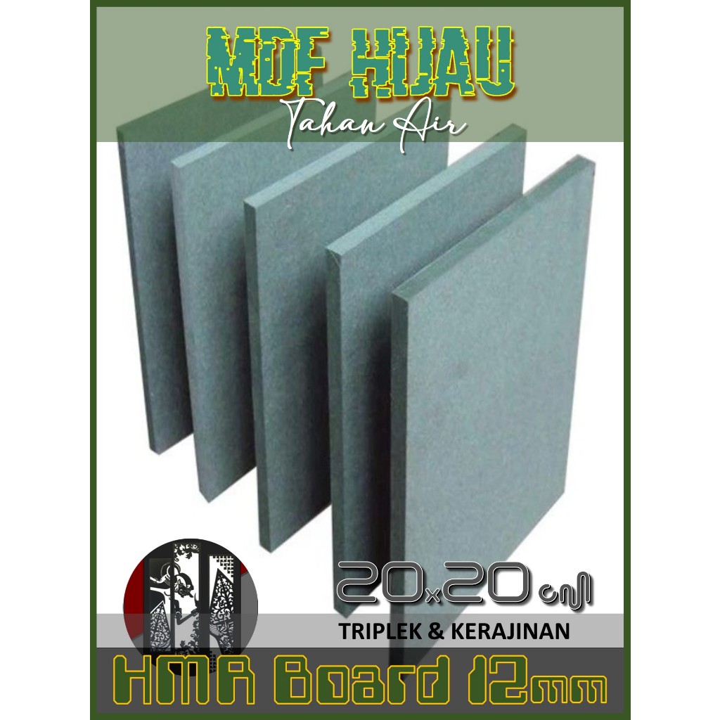 HMR | MDF HIJAU 12mm 20 x (20 s/d 125 cm) || HMR Board 12 mm