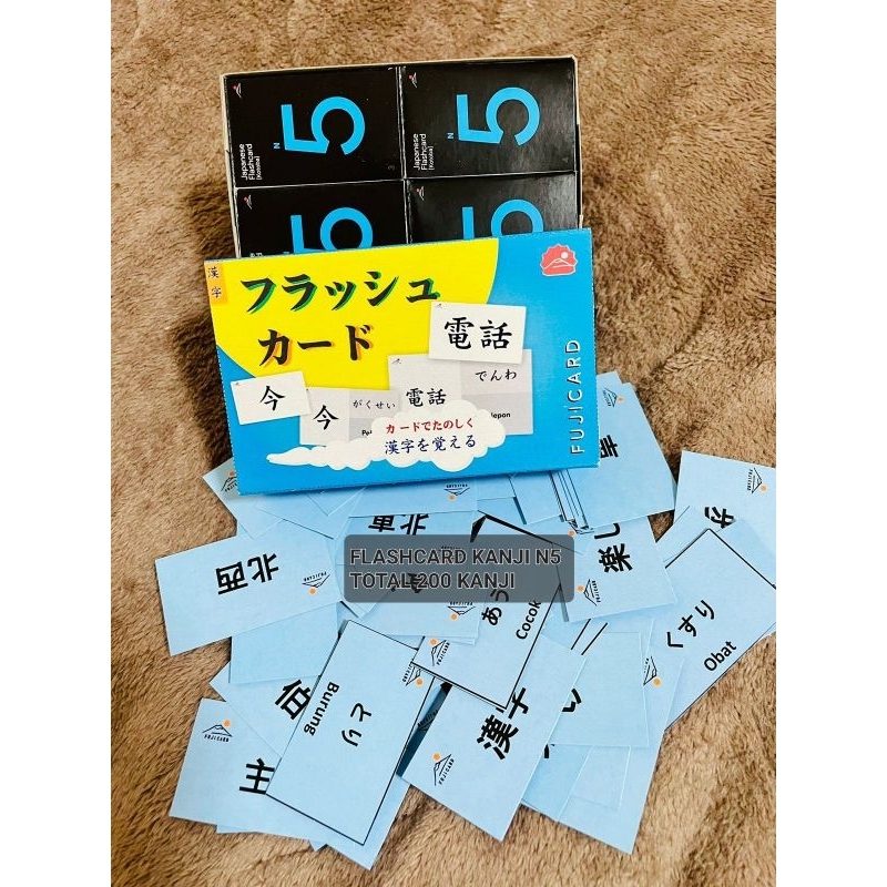 

FUJICARD Flashcard Kanji N5 total 200 Kartu Belajar Bahasa Jepang