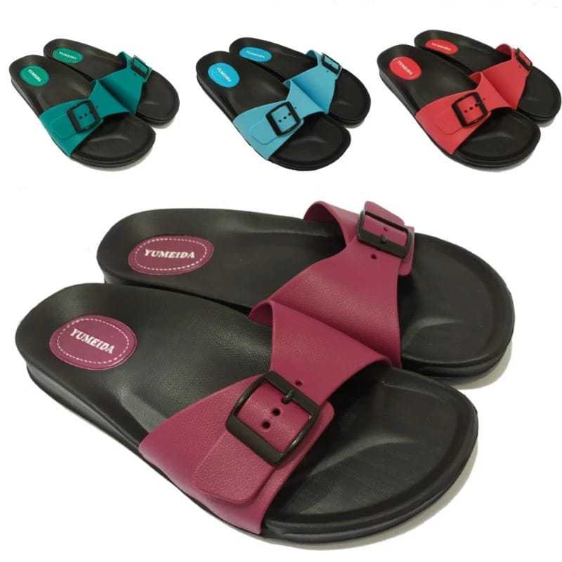 Sandal Slip-On Wanita Dewasa Karet Ringan Kekinian Sendal Selop Cewek Sandal Slide Sehari hari