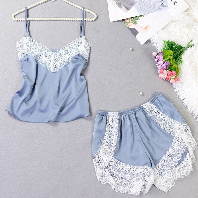 Baju Tidur Hotpant / Vee-Lingerie Silk Set Celana Pendek Premium / Baju Tidur Wanita Dewasa Sexy Lin