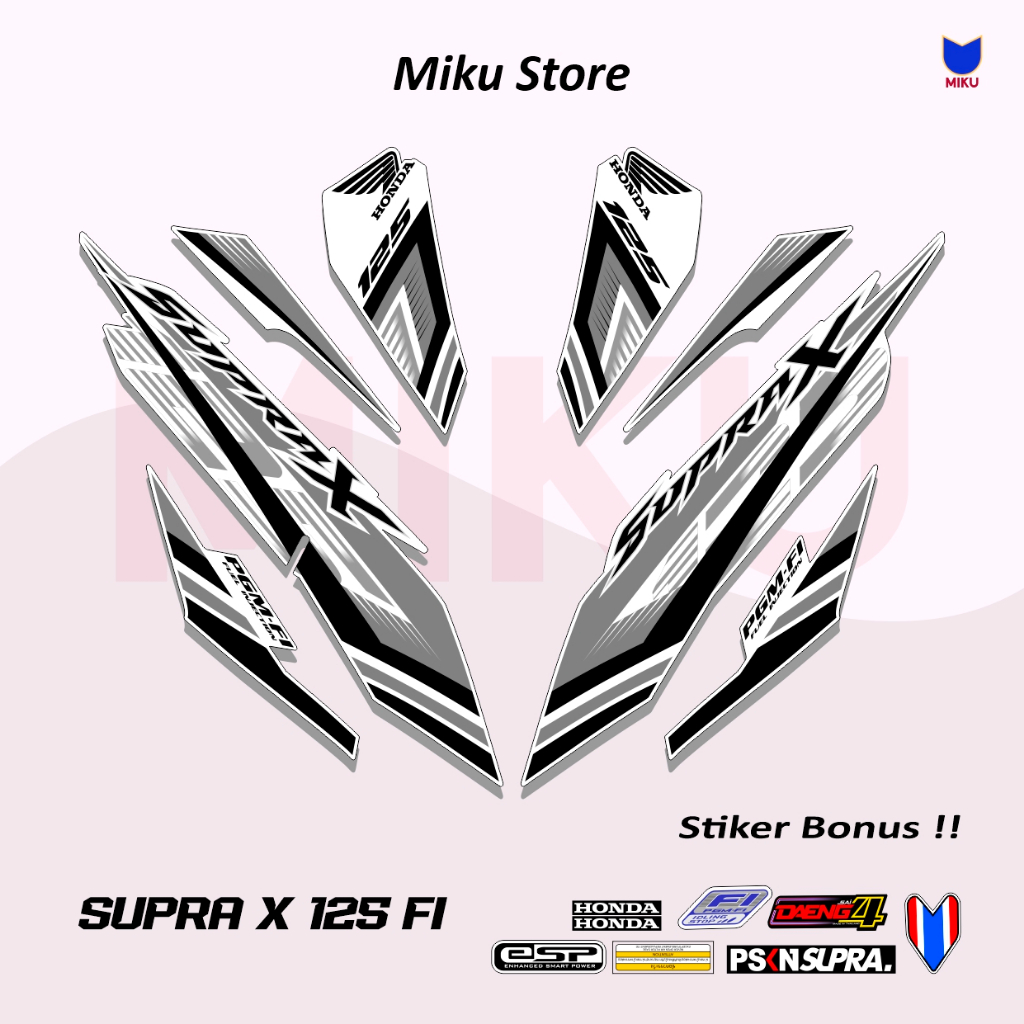STRIPING STIKER STICKER SP74D MOTOR HONDA SUPRA X 125 FI 2021 2022 MOTIF GARIS SIMPLE GRAFIS RACING
