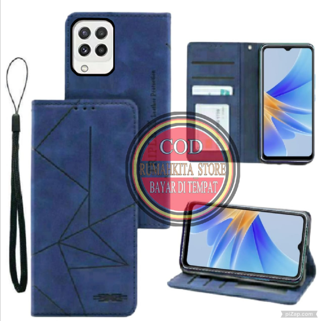 CASE HP SAMSUNG M22 MOTIF MAXNET CASE KULIT - CASING DOMPET-FLIP COVER LEATHER-SARUNG HP