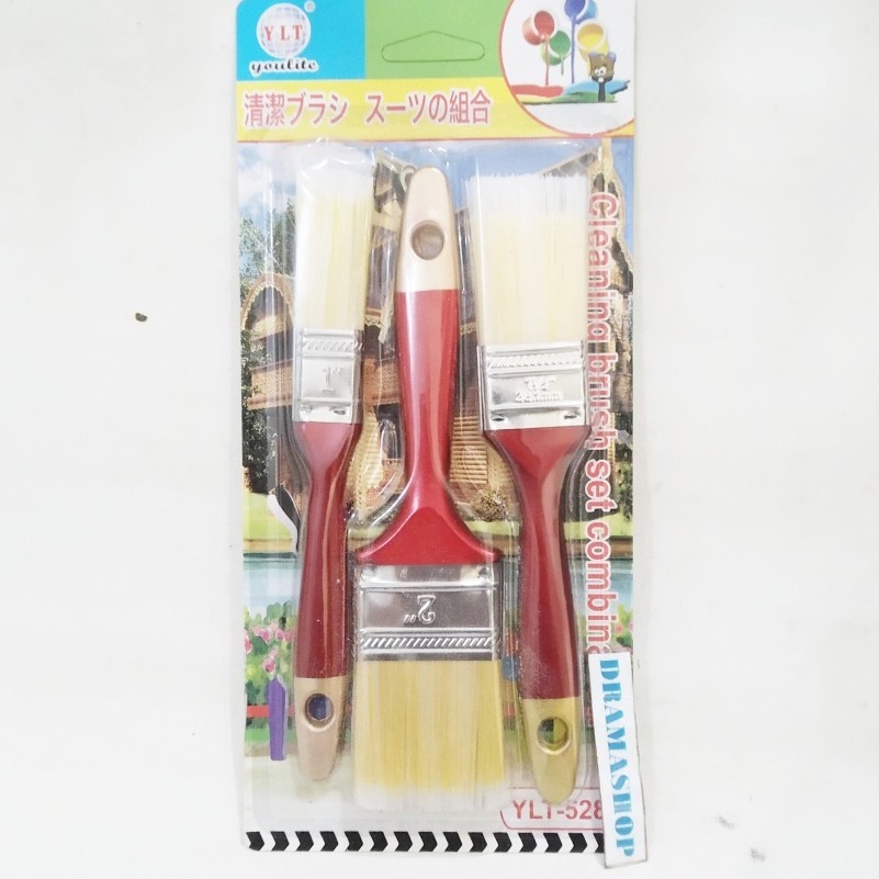 

DAPATKAN Kuas Cat Paint Brush bulu gagang plastik serba a set 3pcs