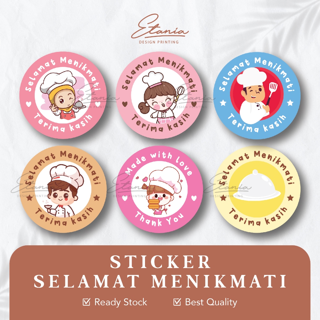 

sticker selamat menikmati label makanan sticker terima kasih sticker thank you