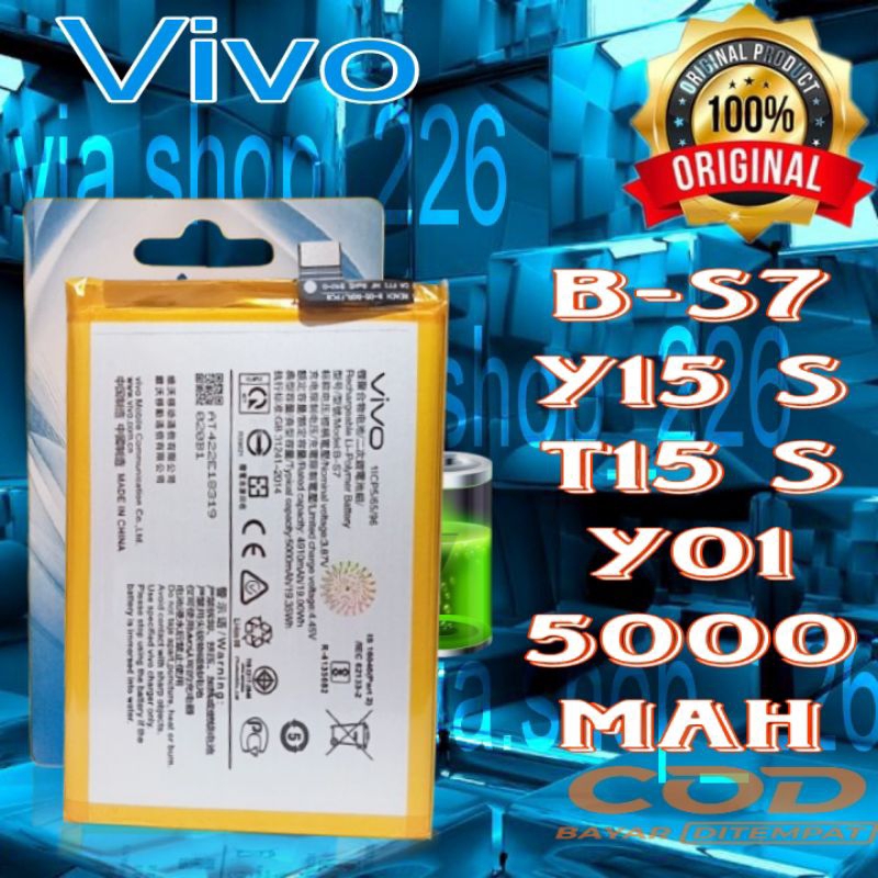 baterai Vivo original Y15s T15s y01 B-S7 y15 s T15 s bs7 kapasitas 5000 mah batre ORI