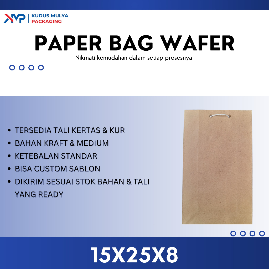 

PAPER BAG WAFER COKLAT POLOS /15cm x 25cm x 8cm/ PAPERBAG WAFER MOTIF BATIK / TAS KERTAS