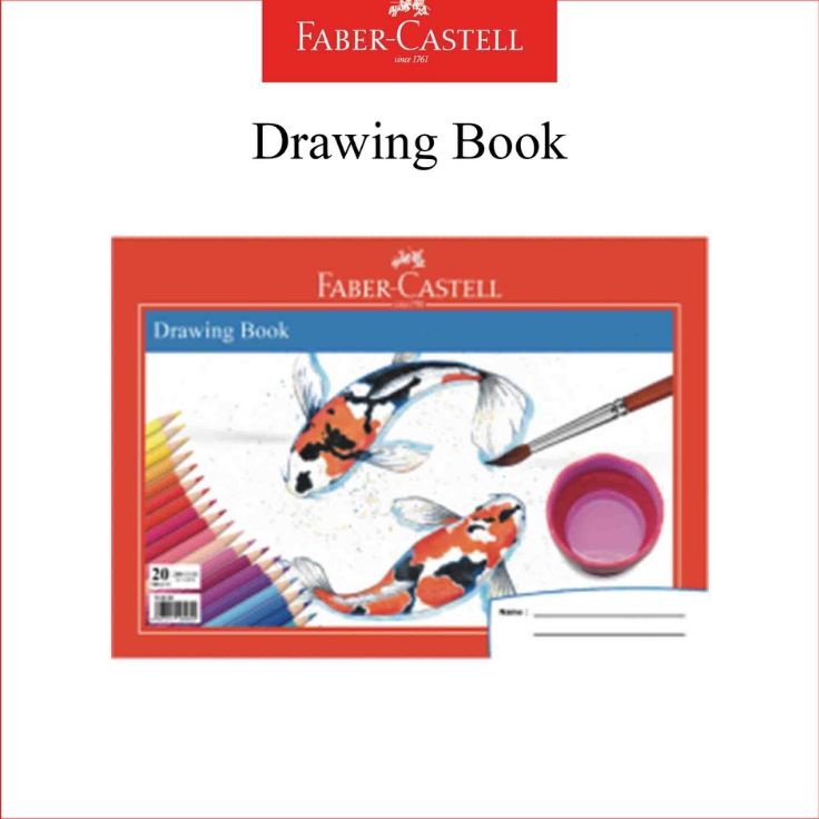 

PAKET MEWAH Buku gambar Drawing book a4 fish faber castell