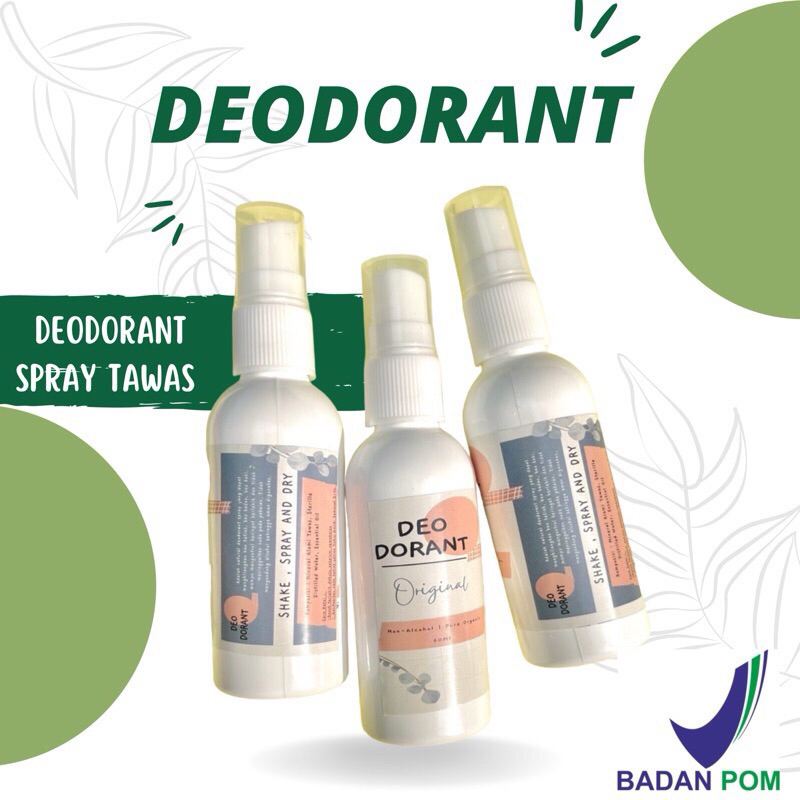 (BPOM) NATURAL DEODORANT TAWAS SPRAY NON ALKOHOL TRAVEL SIZE VARIAN Mencerahkan HALAL