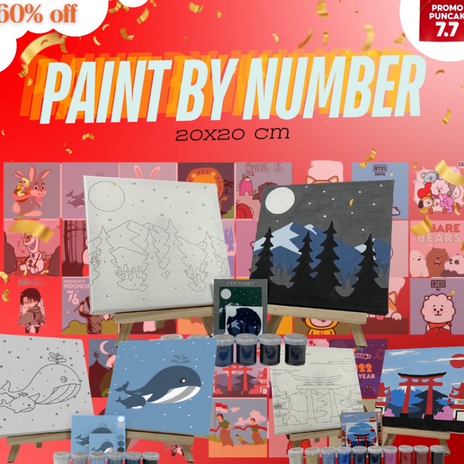 

DIJAMIN ORI Hampers Lebaran I Paint By Number Kit l DIY Paint by Number l Canvas Lukisan