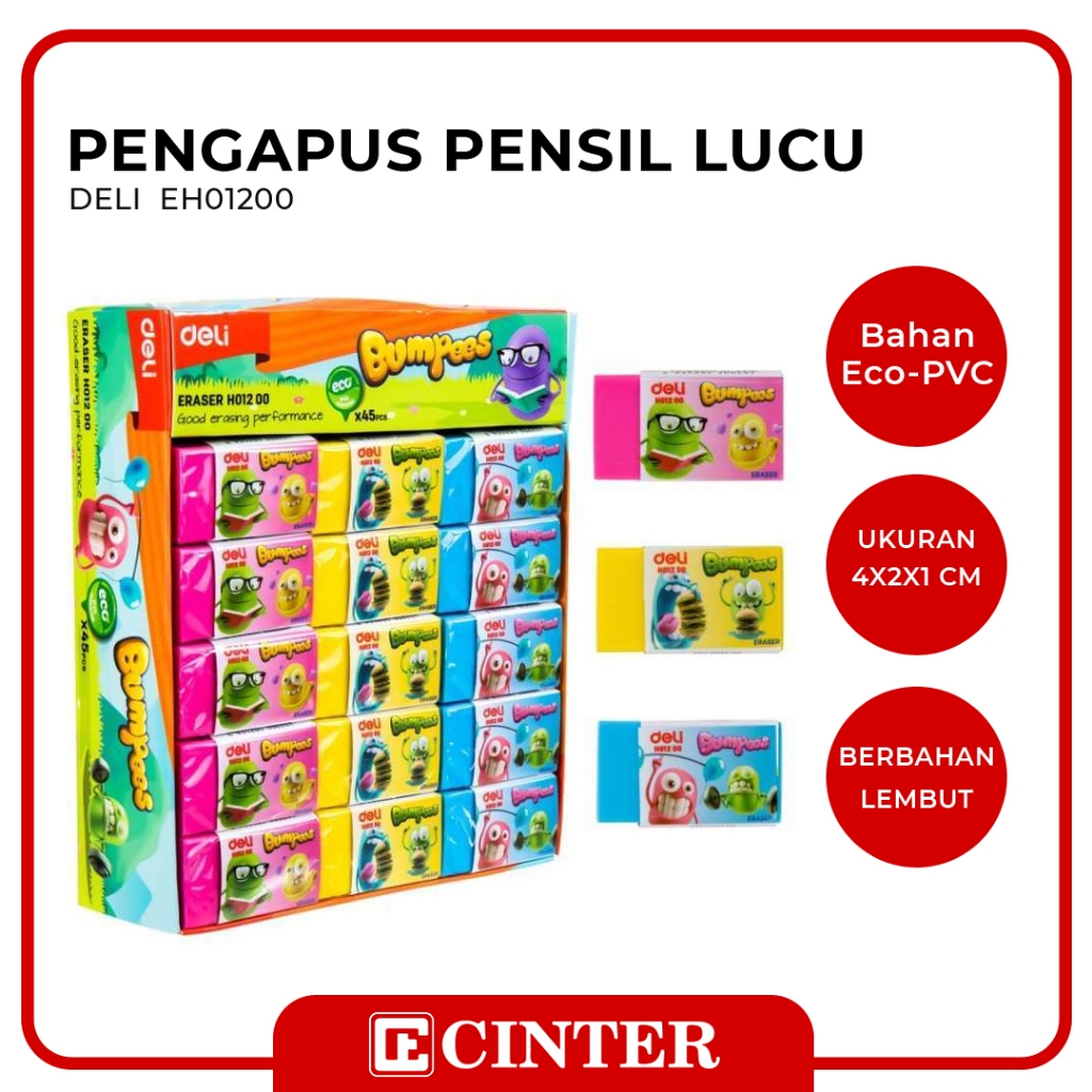 

DELI - PENGHAPUS / SETIP / KARET KOREKSI / ERASER BUMPEES EH01200