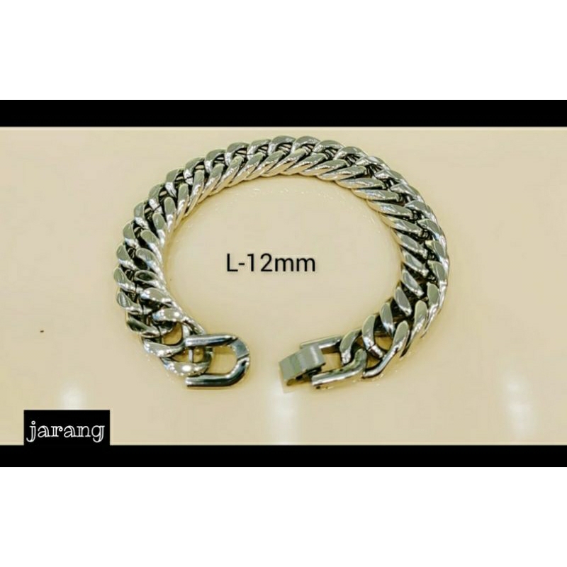 GELANG RANTAI SUPER TITANIUM 22CM//GELANG PRIA WANITA SILVER