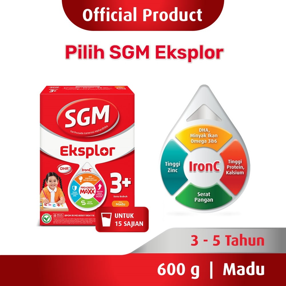 

Sgm Eksplor 3+ Pro-Gressmaxx Madu Susu Pertumubuhan (Belajar) 600G