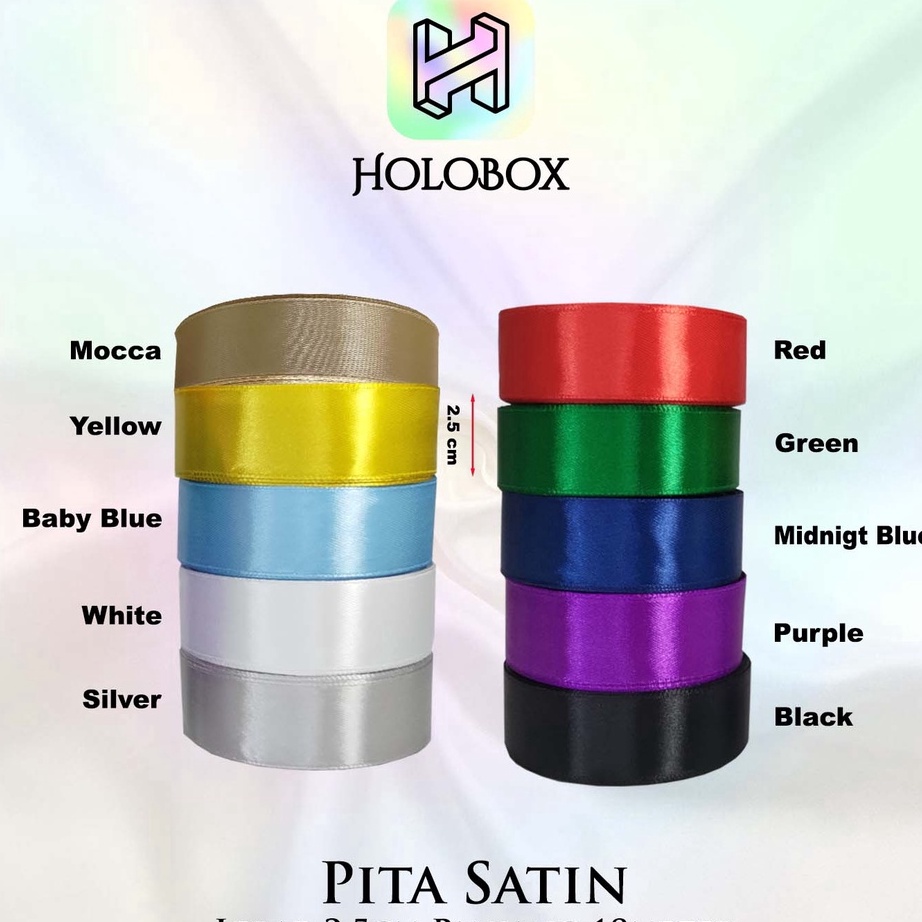 

GROSIR Pita Satin Ribbon Kado 1 Inch 25 cm Panjang 18 MeterD63