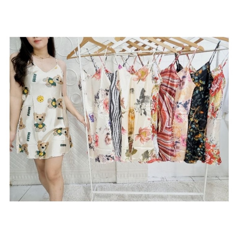 Top Produk HB FO  DASTER SATIN SATU TALI IMPORT BANYAK MOTIF  BAJU TIDUR DASTER IMPORT MURAH  PART 2